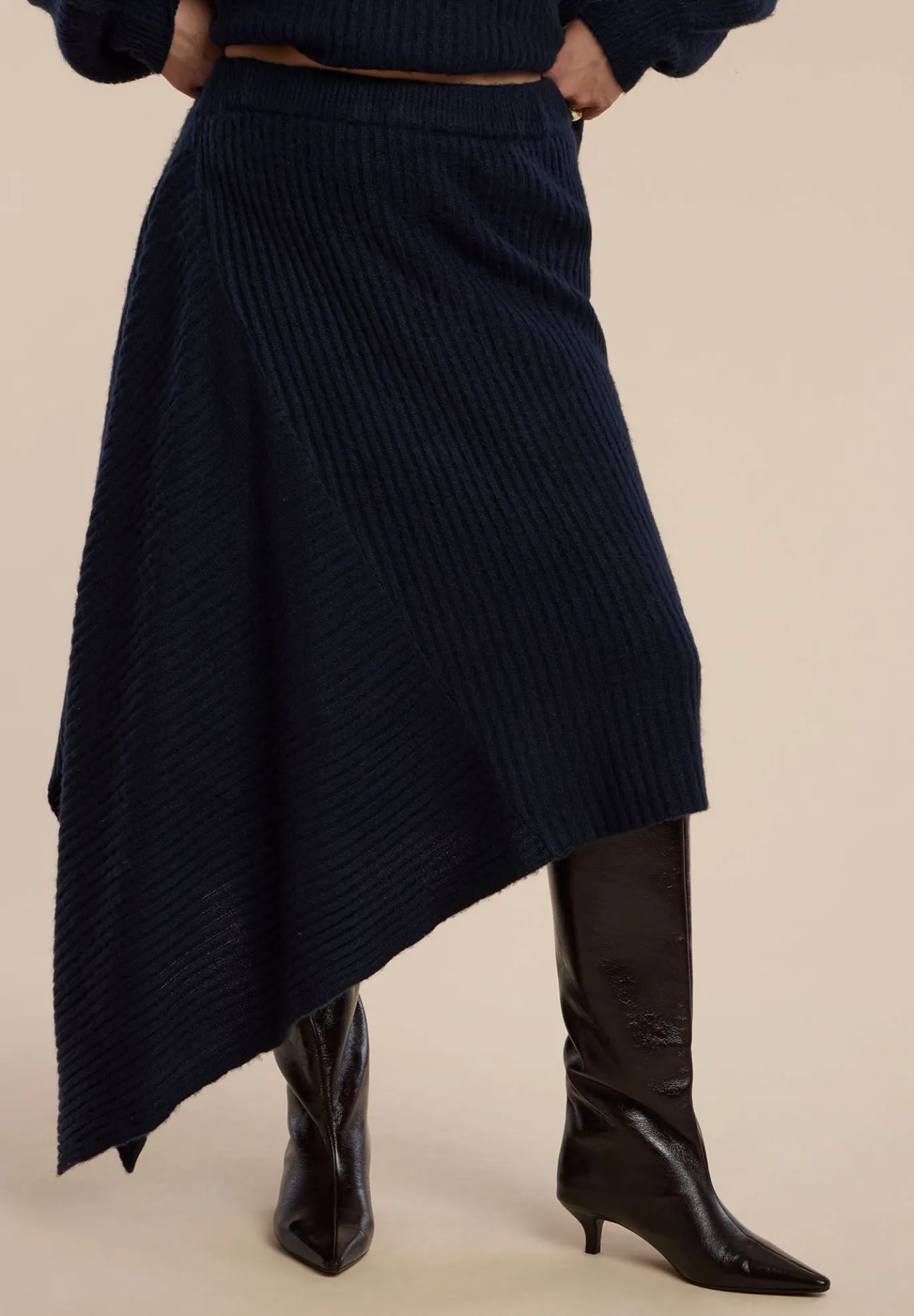 Asym Draped Sweater Skirt