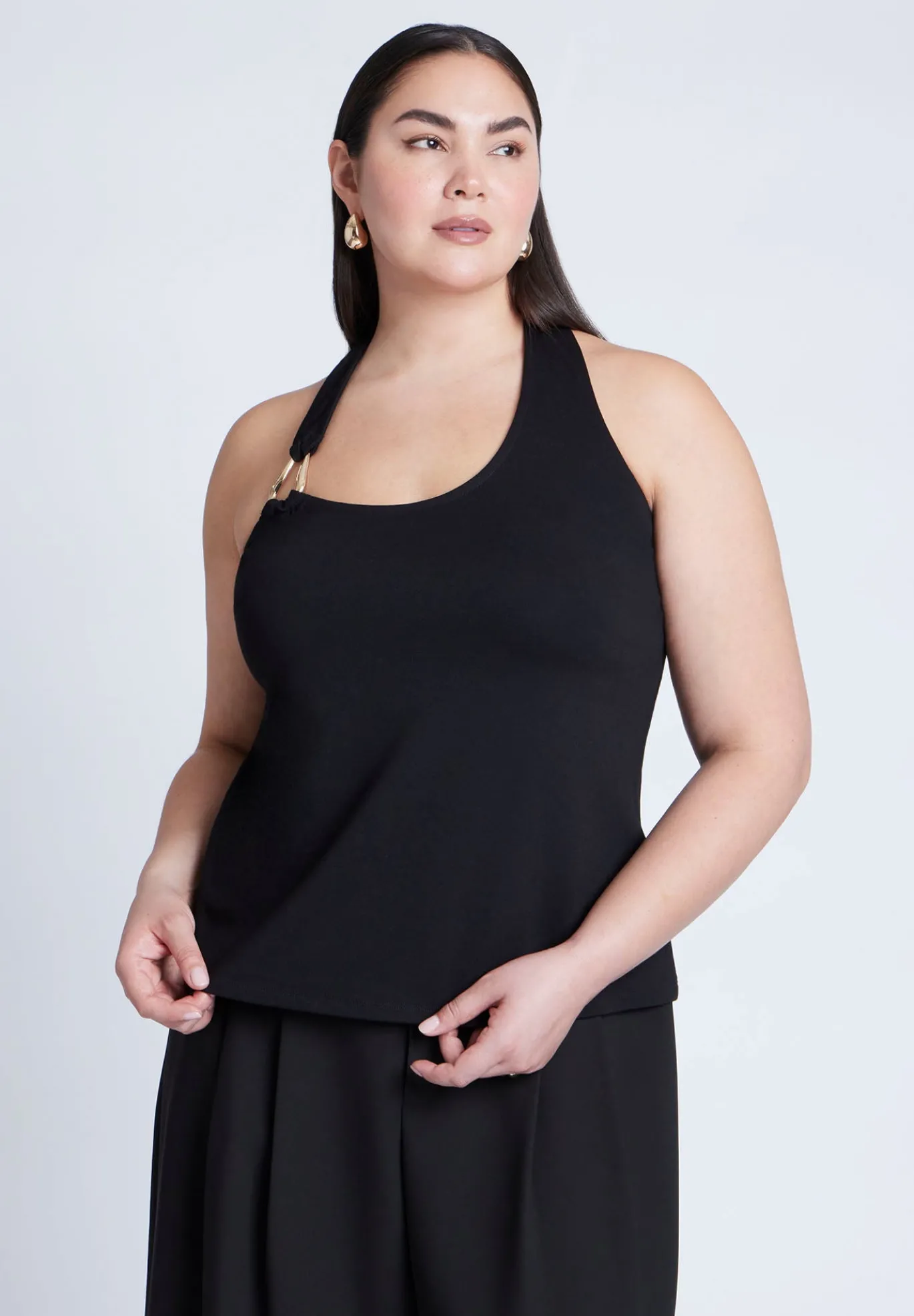 Asym Halter With Hardware Detail