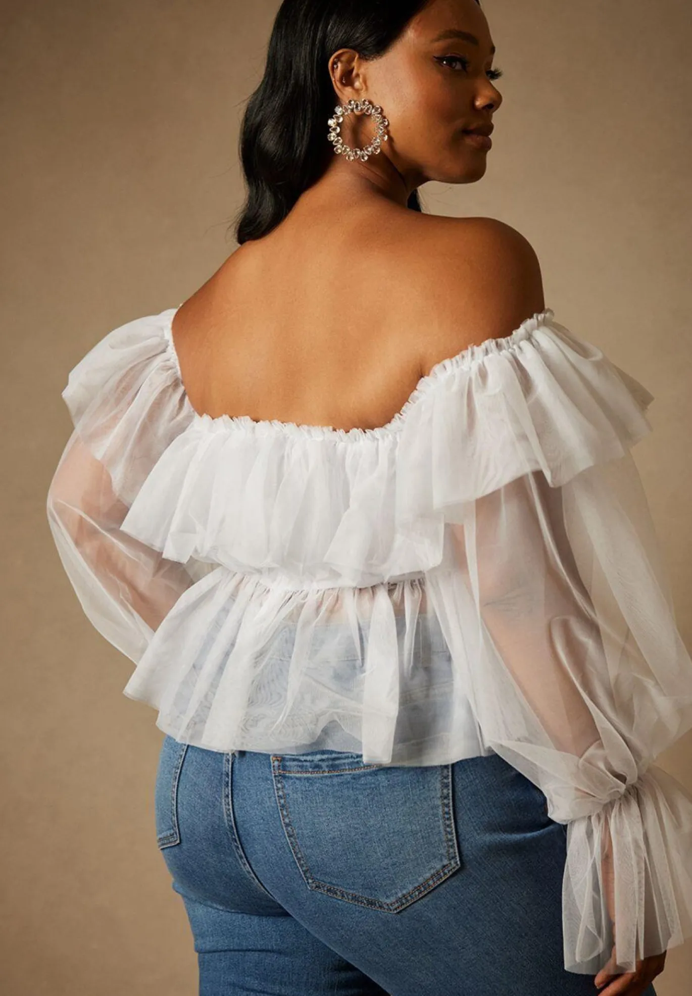Bridal by ELOQUII Tulle Pleated Top
