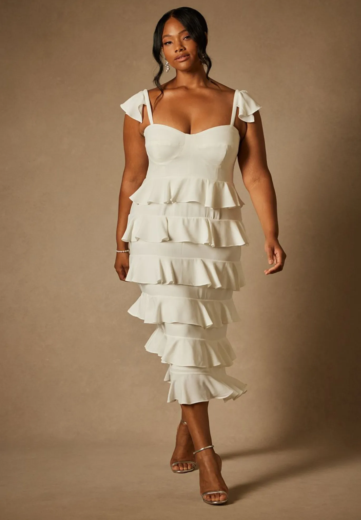 Bridal by ELOQUII Corseted Tiered Dress