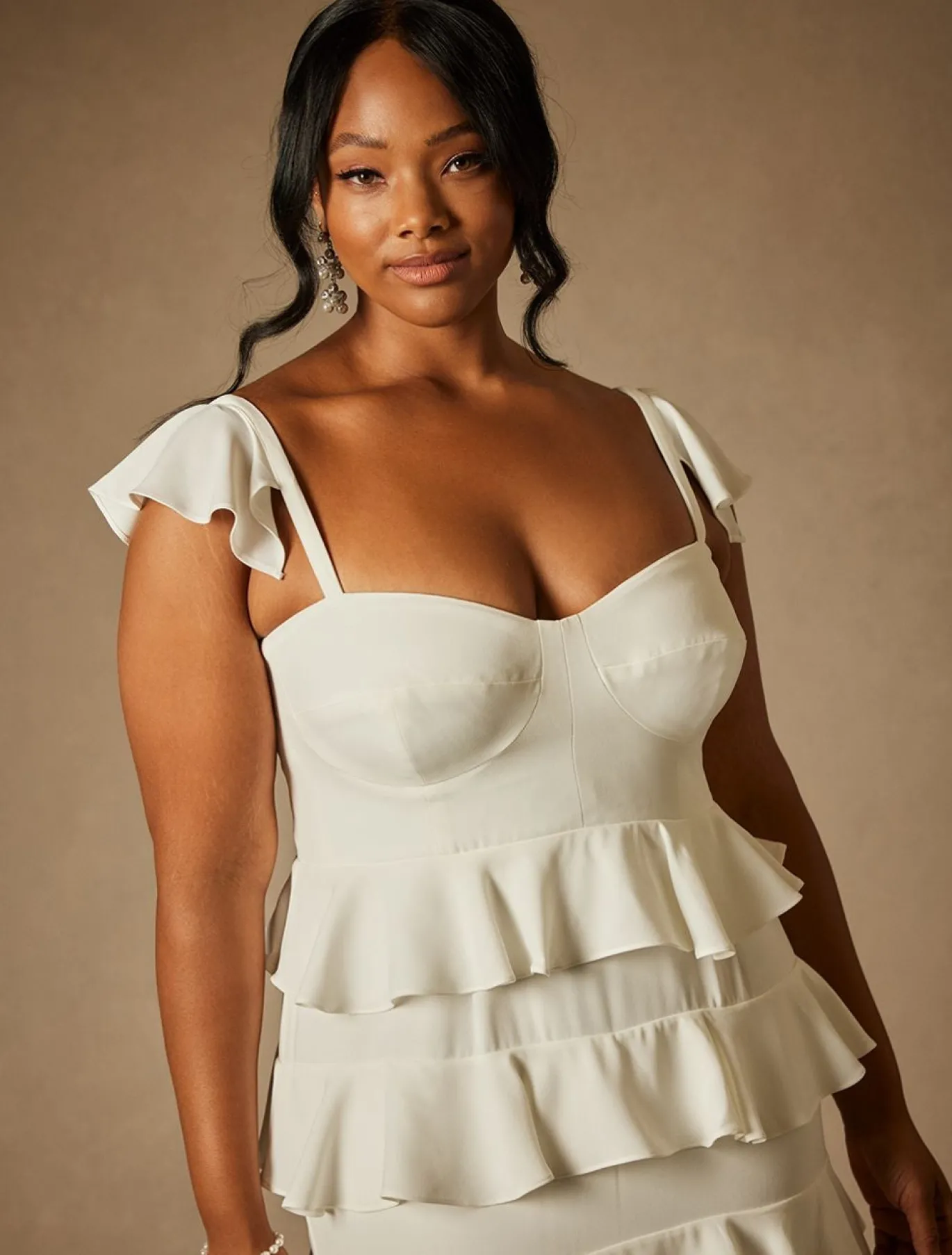 Bridal by ELOQUII Corseted Tiered Dress