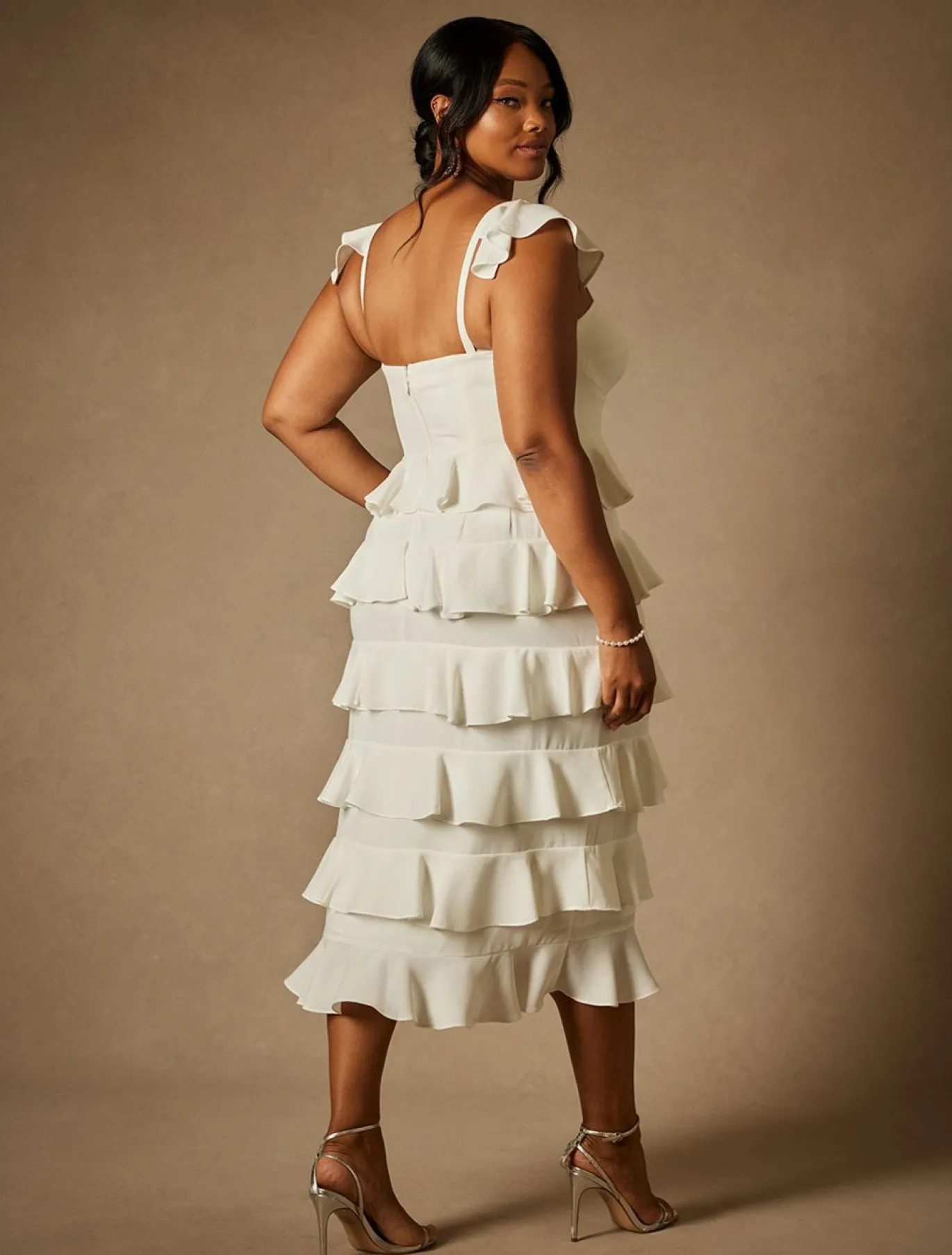 Bridal by ELOQUII Corseted Tiered Dress