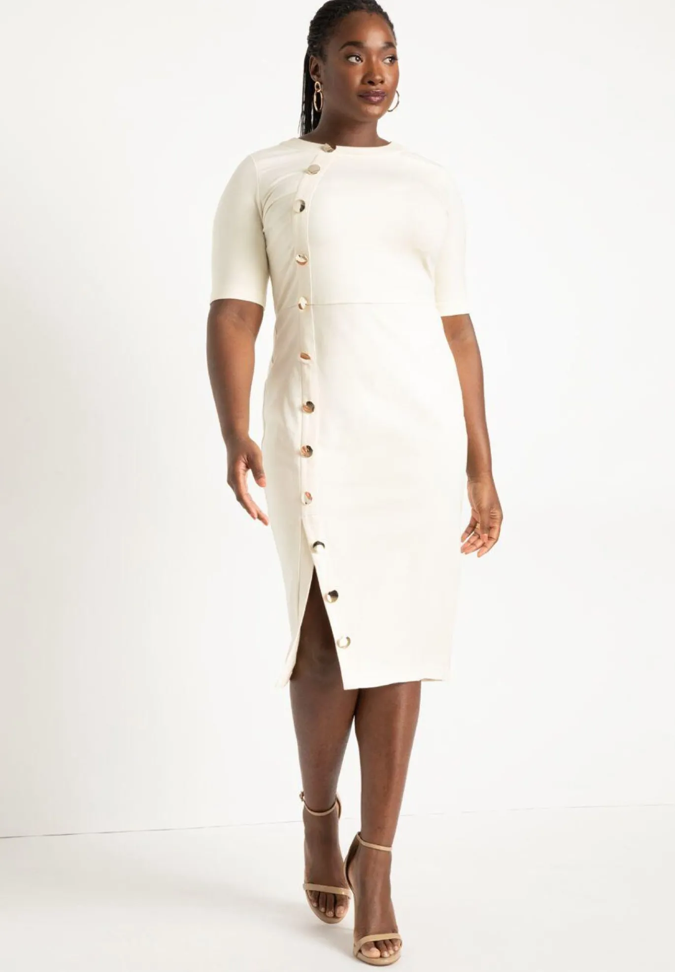 Button Front Workwear Dress