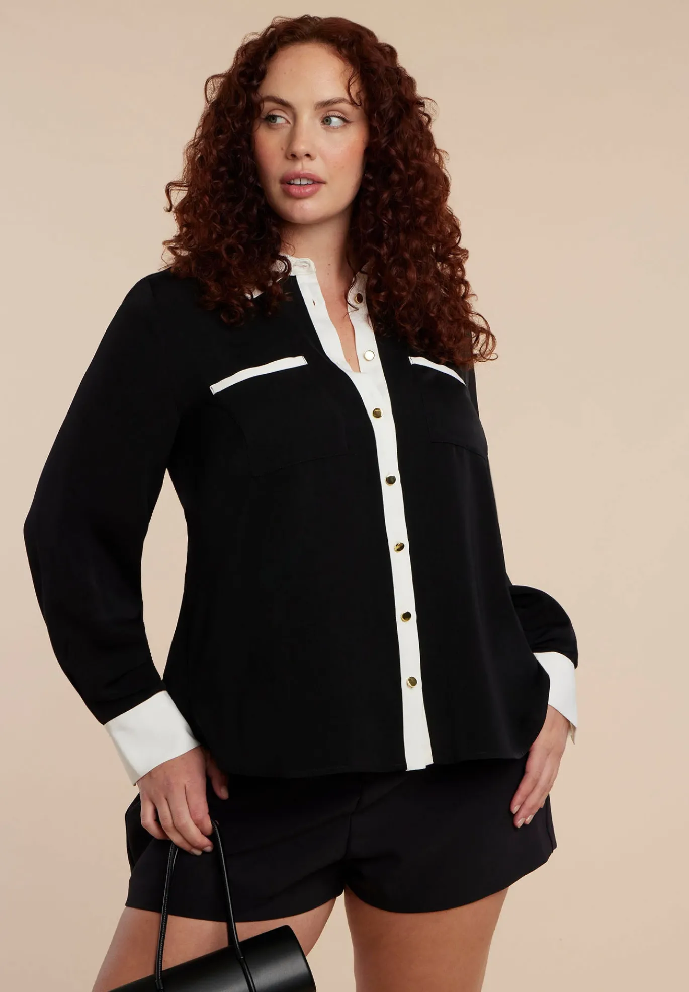 Combo Collared Long Sleeve Shirt