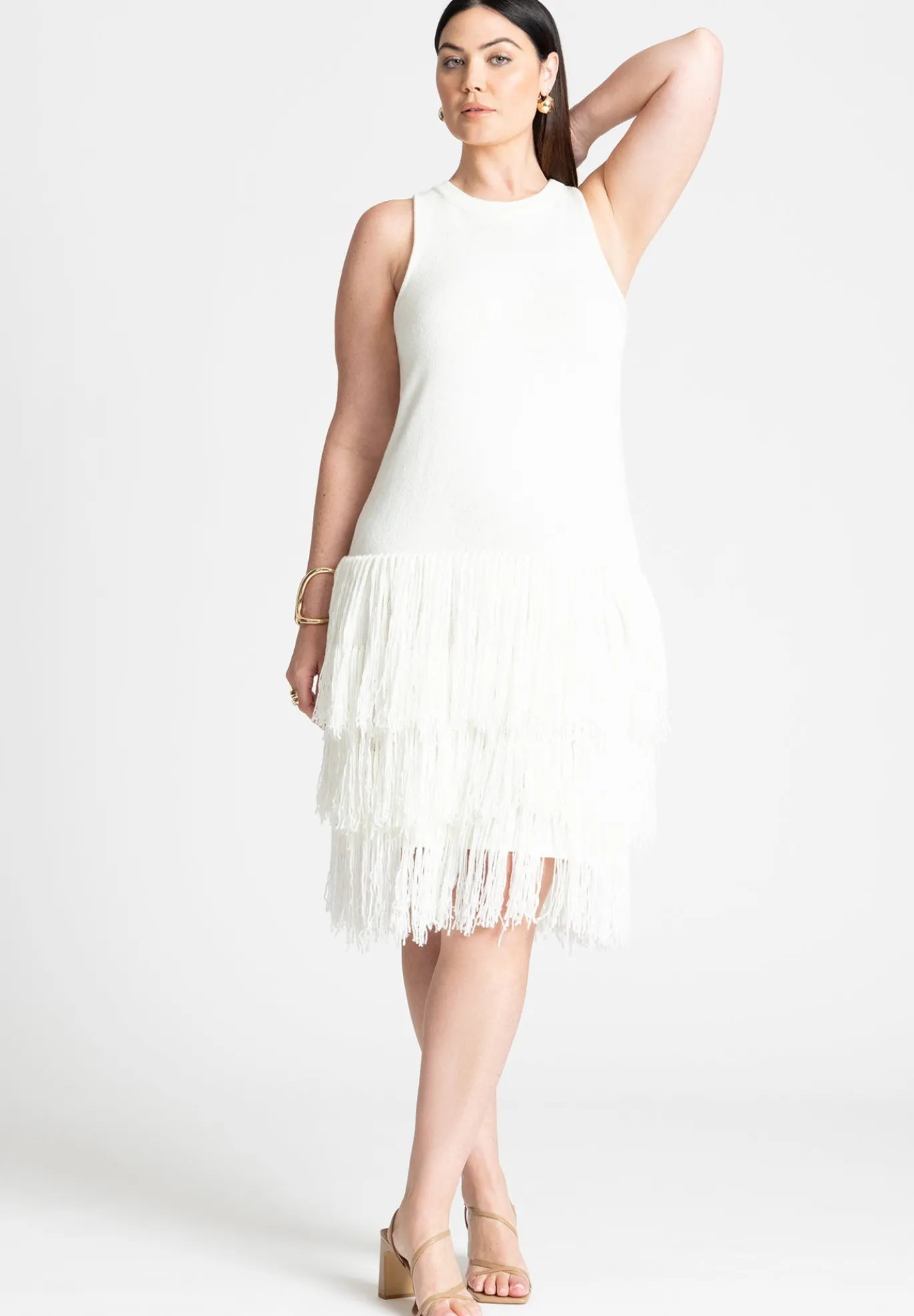 Fringe Sweater Mini Dress