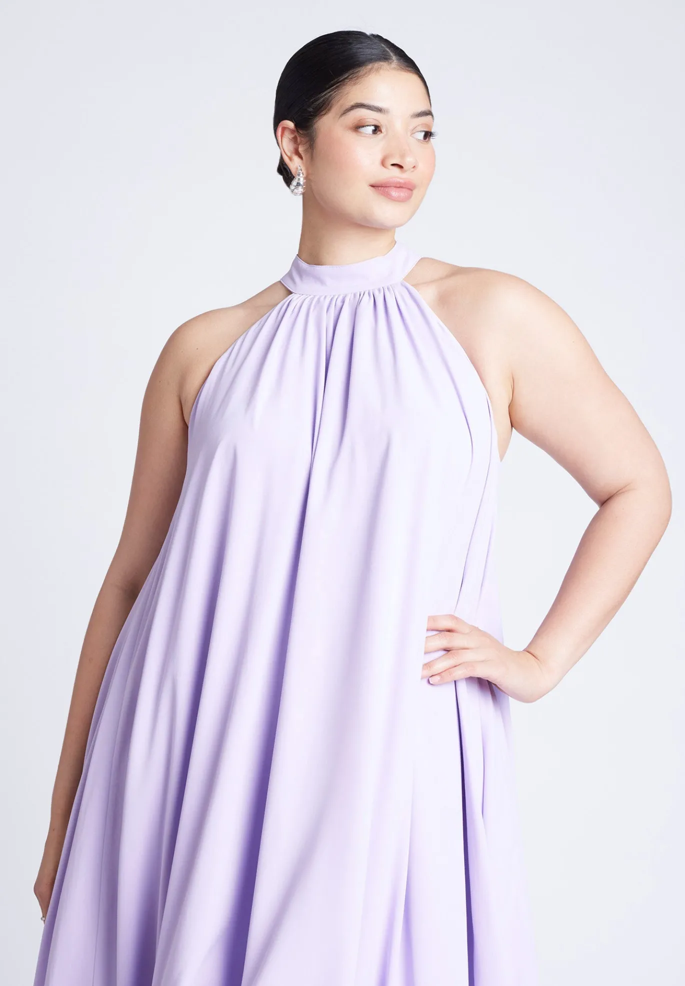 High Low Dramatic Ruffle Detail Dress