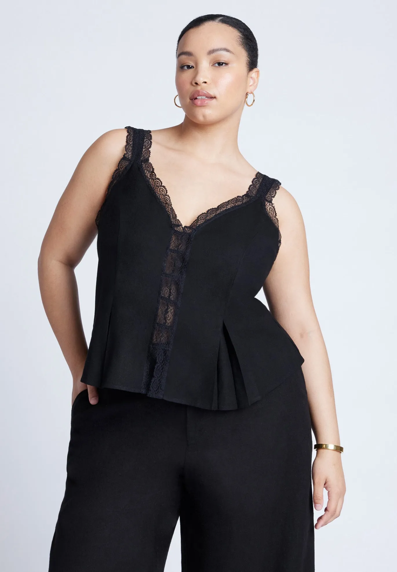 Lace Detail V-Neck Top