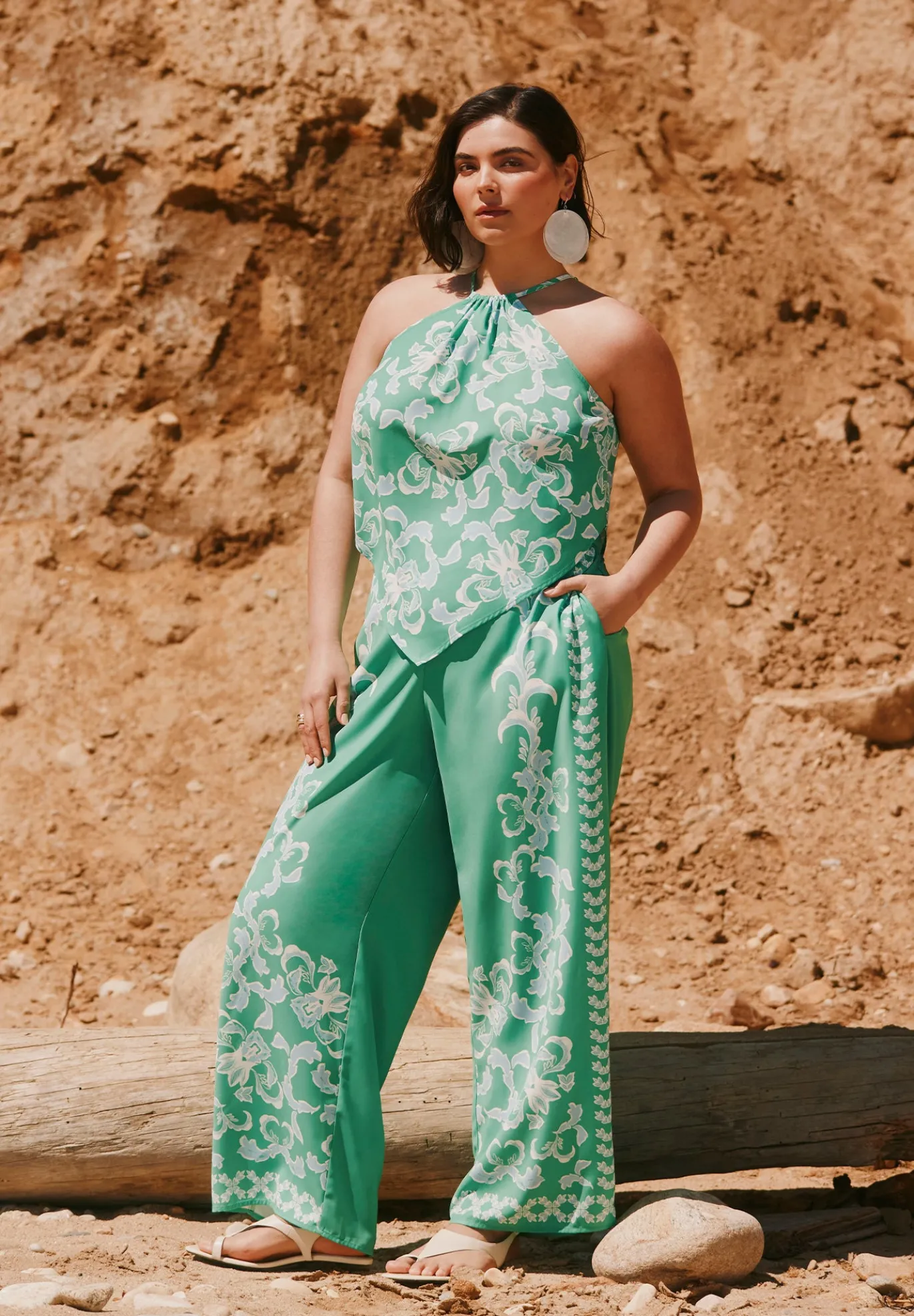 Placed Print Pull On Pant