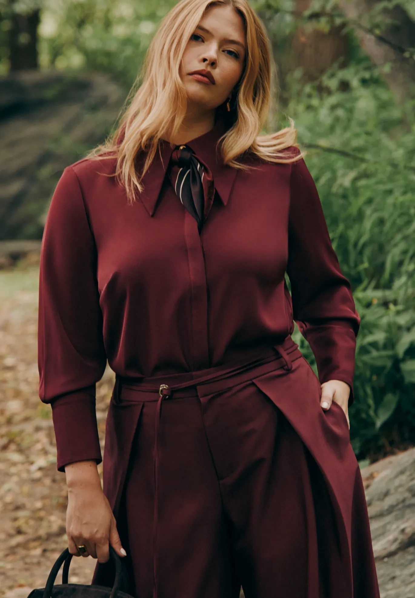 Pointed Collar Button Up Shirt