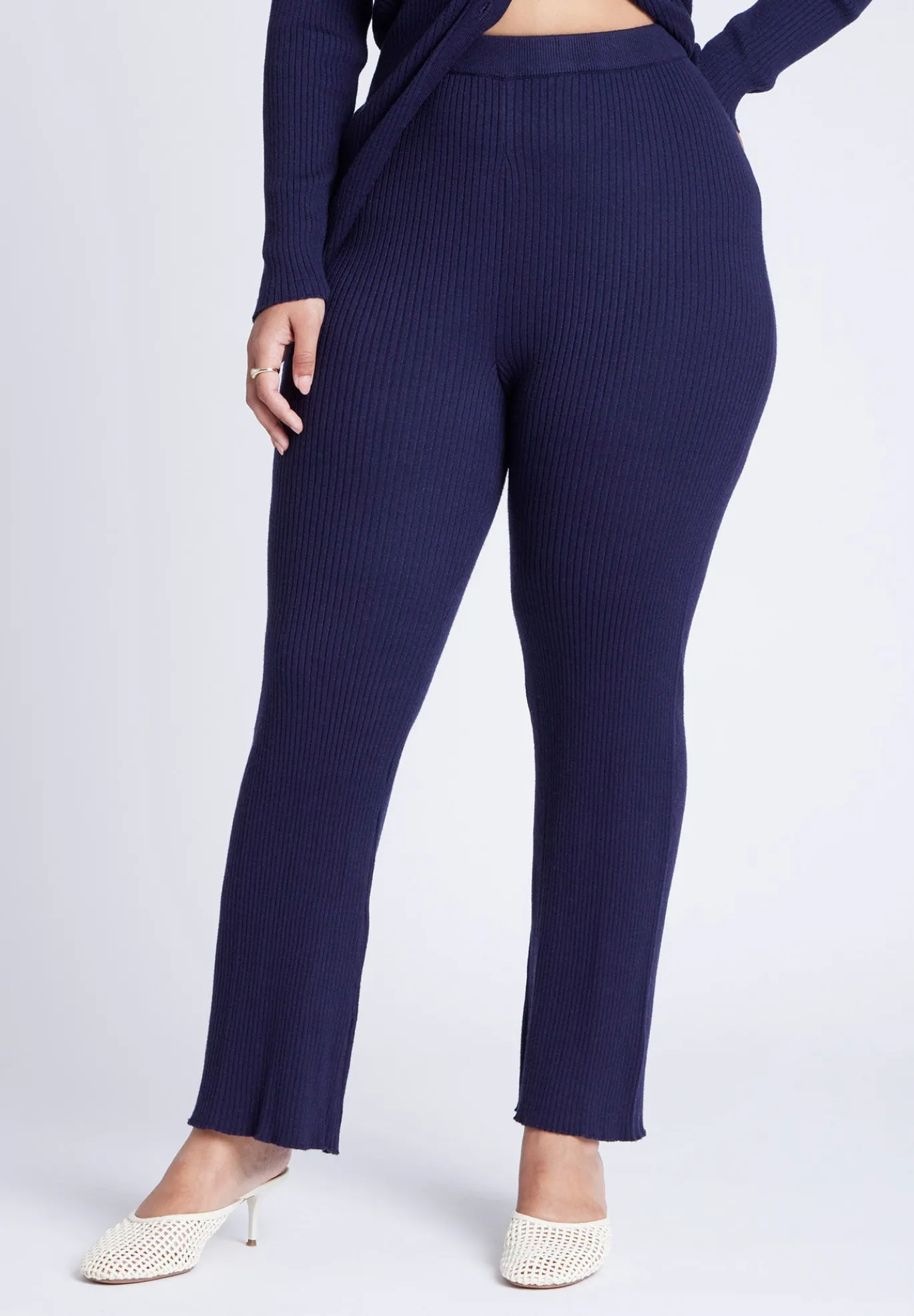 Ribbed Sweater Pull On Pant
