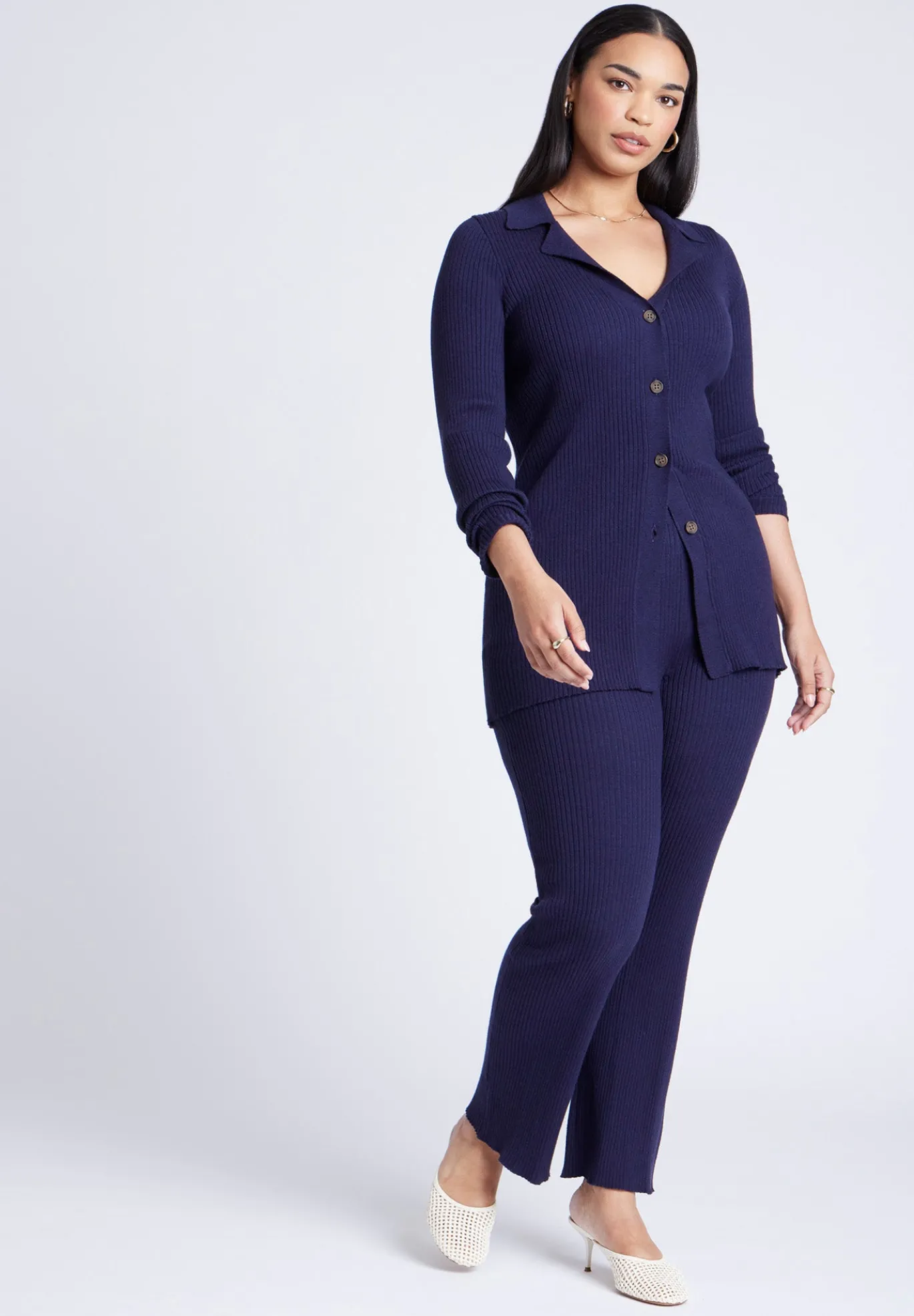 Ribbed Sweater Pull On Pant