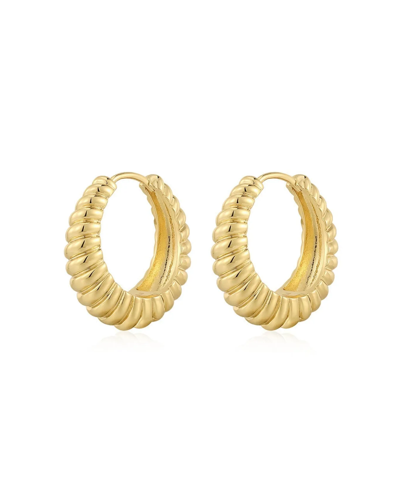 Ridged Marbella Hoops- Gold