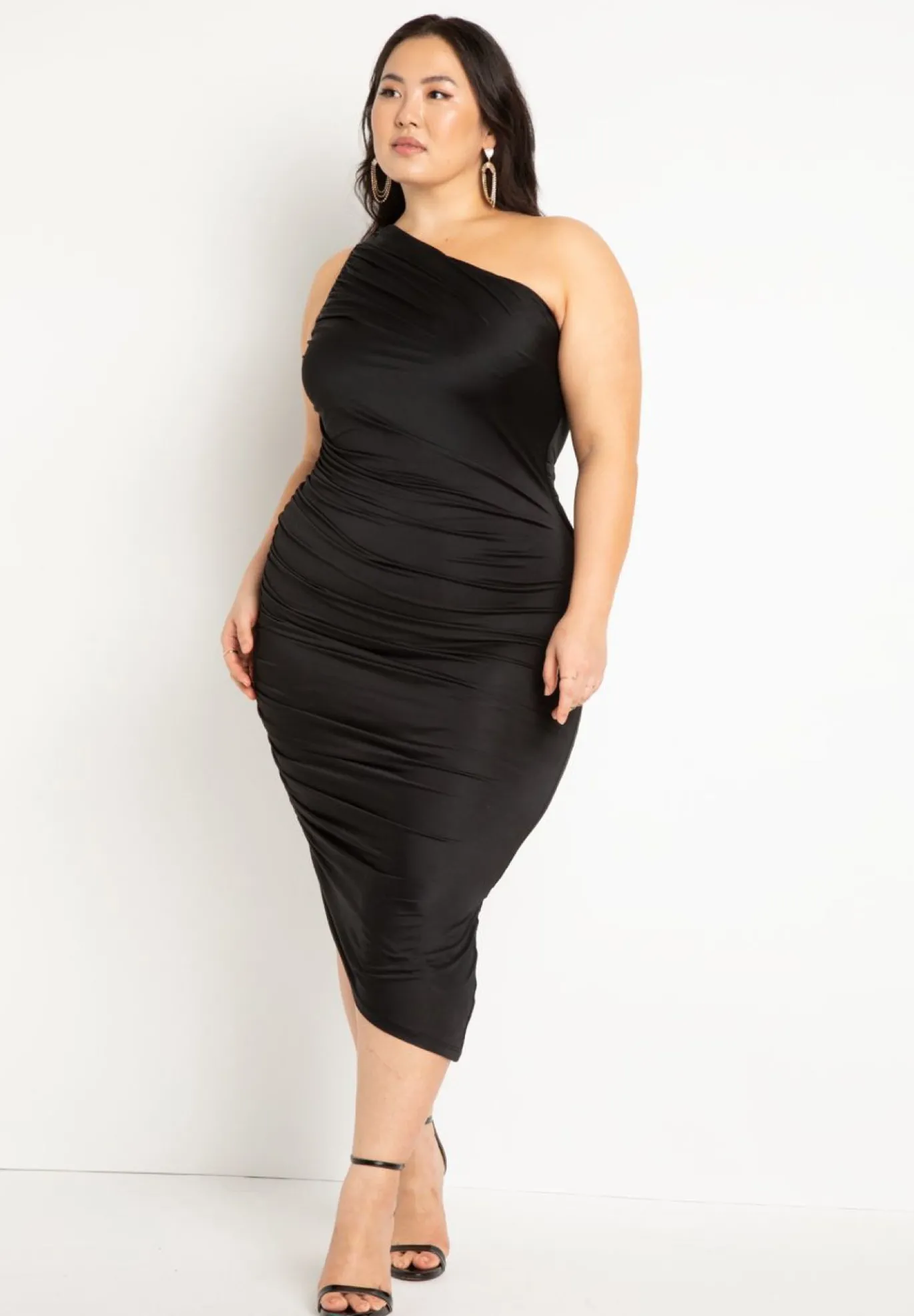 Ruched One Shoulder Dress