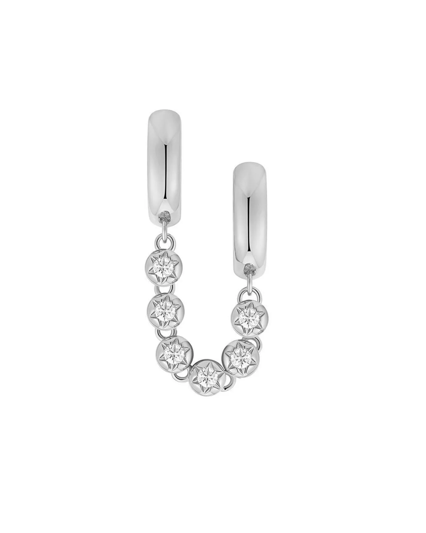 The Rose Bud Double Hoops- Silver