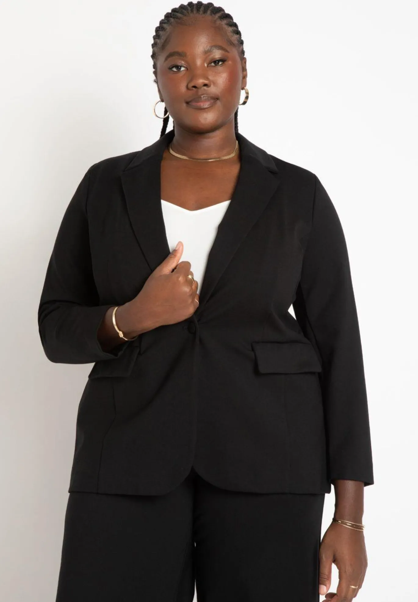 The Ultimate Stretch Long One Button Blazer