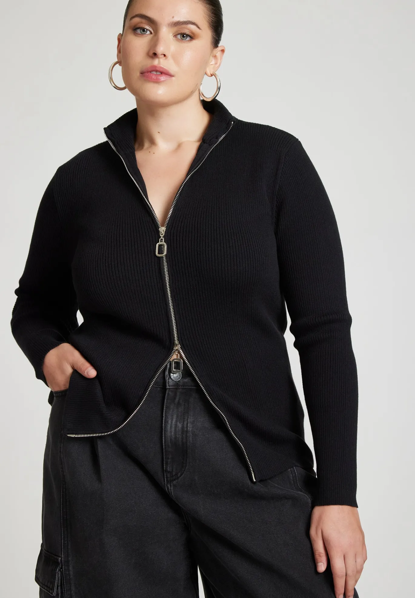 Two Way Zipper Sweater