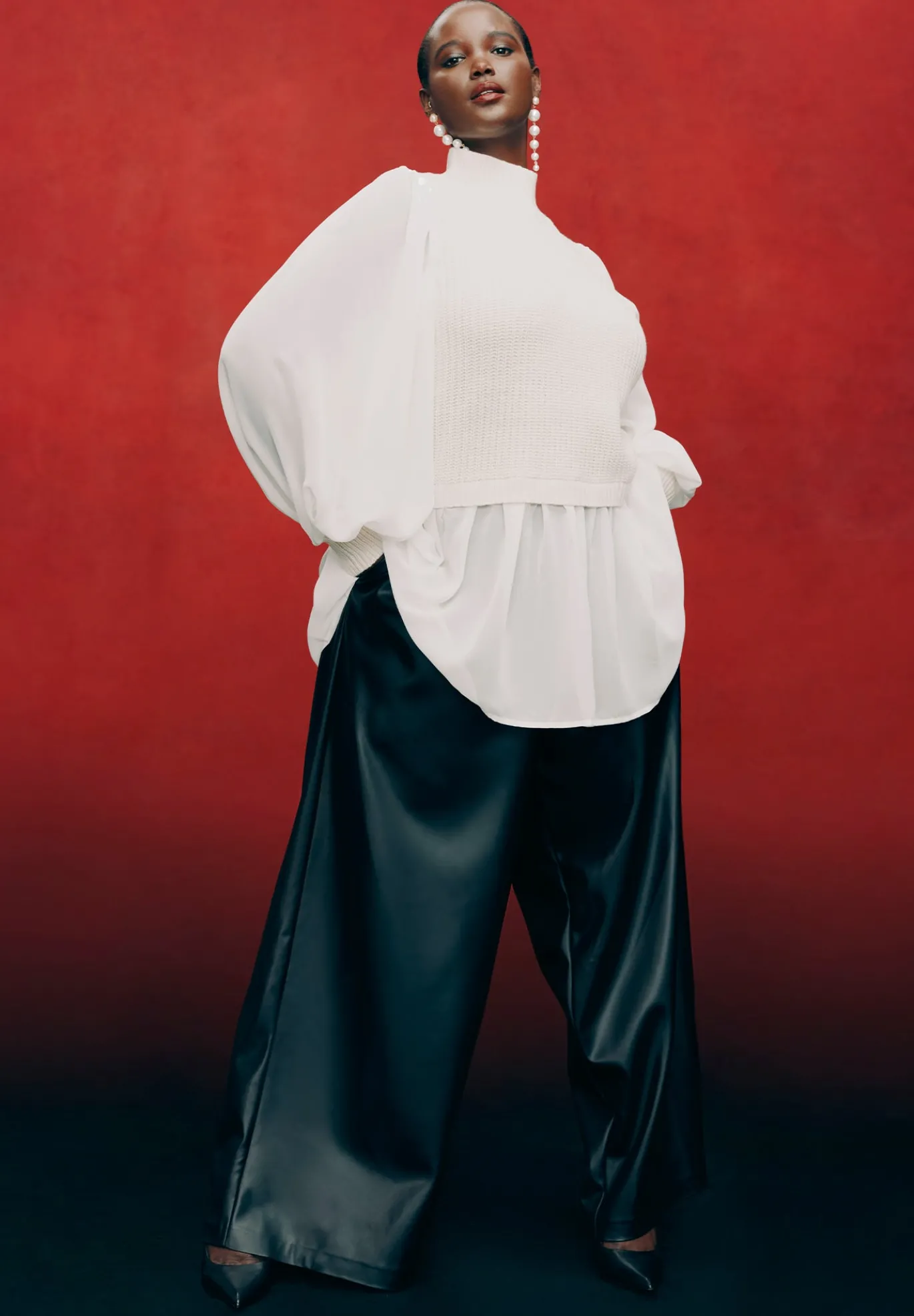 Wide Leg Faux Leather Pant